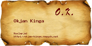 Okjan Kinga névjegykártya